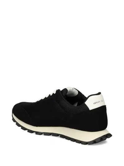 Armani Exchange Logo-detail Mesh Panel Sneakers In Black