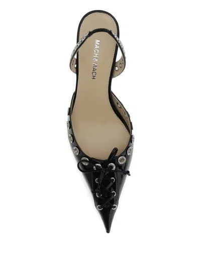 Mach&mach Mach & Mach Crystalized Corset' Slingback In Black