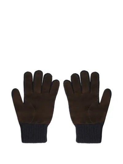 棕树拼接羊绒手套