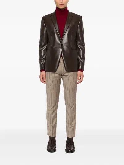 Reveres 1949 Single-breasted Blazer In Brown