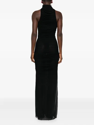 挂脖超长连衣裙