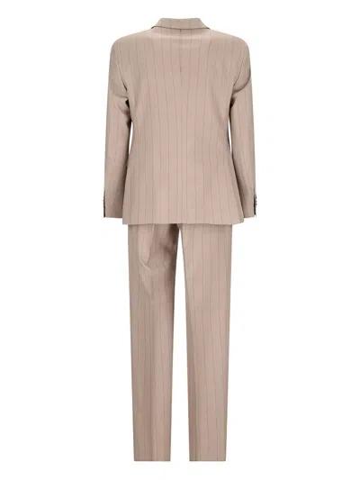 Tagliatore Pinstripe-pattern Single-breasted Suit In Neutral