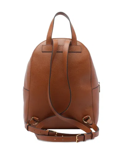Coccinelle Flap-pocket Zip Backpack In Brown