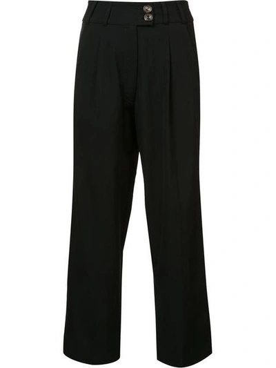 Shop Song For The Mute High-waisted Cropped Trousers - Black