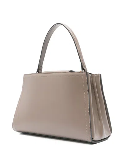 Twinset Twin-set Structured Handbag With Metal Clasp And Versatile Carrying Options In Gray