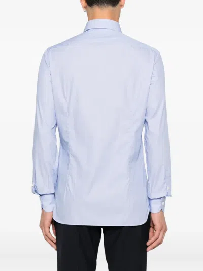 Truzzi Striped Cotton Shirt In Blue