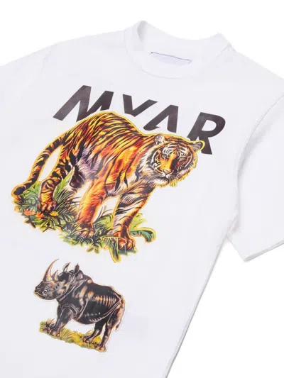 Myar Tiger-animal Print T-shirt In White