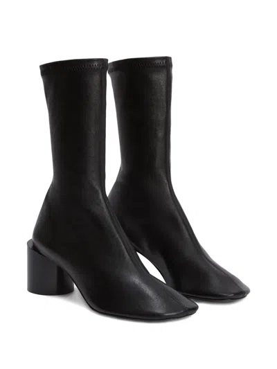 Jil Sander Stylish Ankle Boots Block Heel In Black