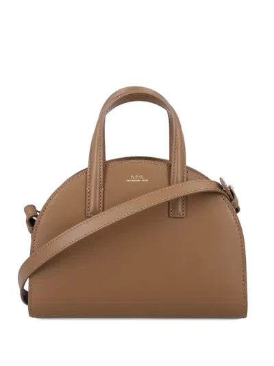 Apc A.p.c. Tote Demi Lune Small In Brown