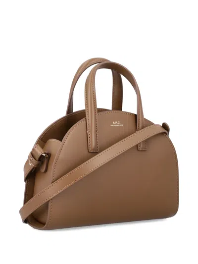 Apc A.p.c. Tote Demi Lune Small In Brown