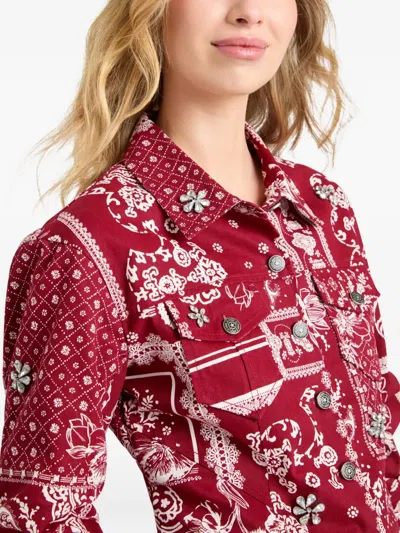 Cinq À Sept Cinq A Sept Military Twill Scrunched Sleeve Cayenne Jacket In Red