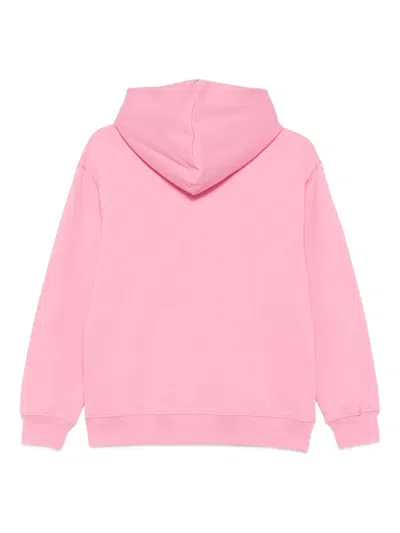 Msgm Logo-print Hooded Sweatshirt In Purple