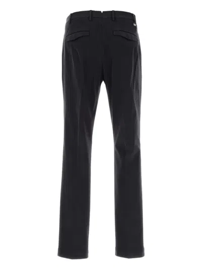 Pt Torino Stretch Cotton Trousers With Pockets And Loops In Blue