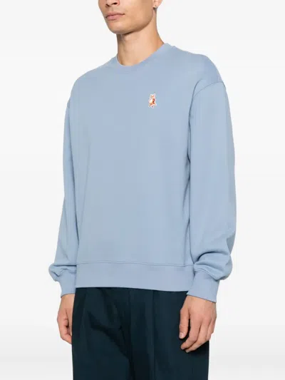 Maison Kitsuné Fox Head-patch Sweatshirt In Blue