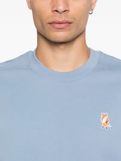 Maison Kitsuné Fox Head-patch Sweatshirt In Blue