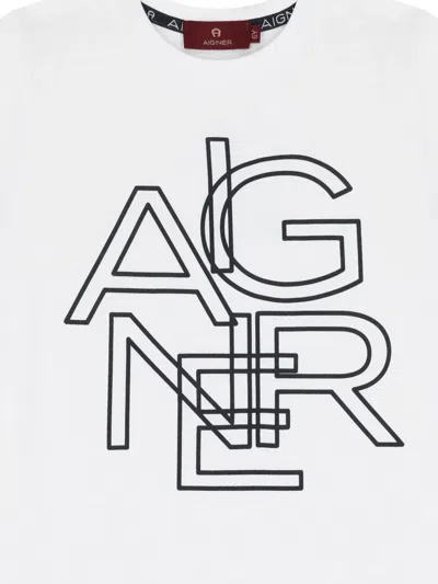 Aigner Logo-print T-shirt In White
