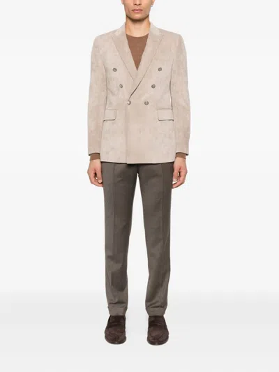 灯芯绒双排扣夹克