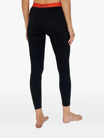 Dsquared2 Logo-waistband Leggings In Black