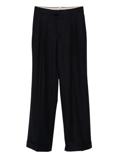 Berwich Pleated Straight-leg Trousers In Black