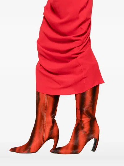 Jacquemus Red High Neck Sleeveless Midi Dress In Red