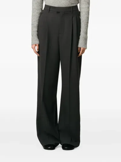 Ami Alexandre Mattiussi High-waist Tailored Suit Pants With Wide-leg Silhouette In Black