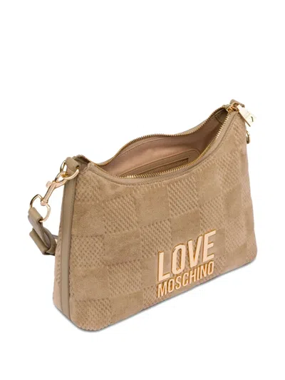 Love Moschino Check-pattern Shoulder Bag In Neutral