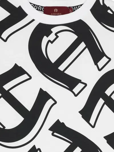 Aigner Logo-print Cotton T-shirt In White