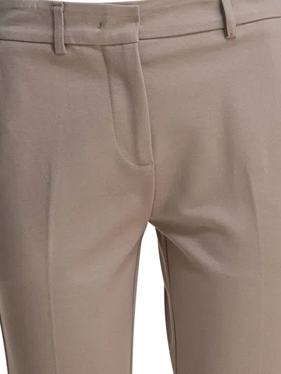 Semper Beige Elastane Trousers In Brown