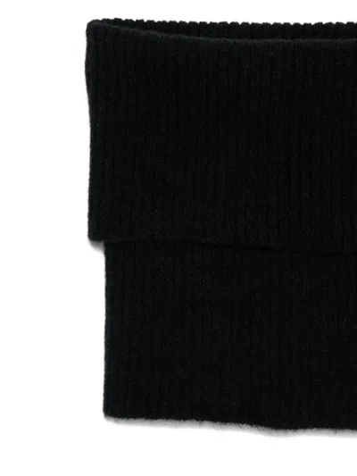 Rick Owens Ribbed Scarf In Black