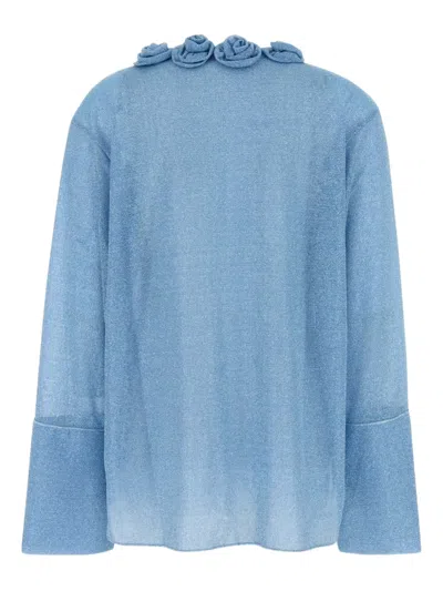 玫瑰缀饰金银丝开衫