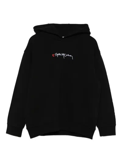 Stella Mccartney Embroidered-logo Hoodie In Black