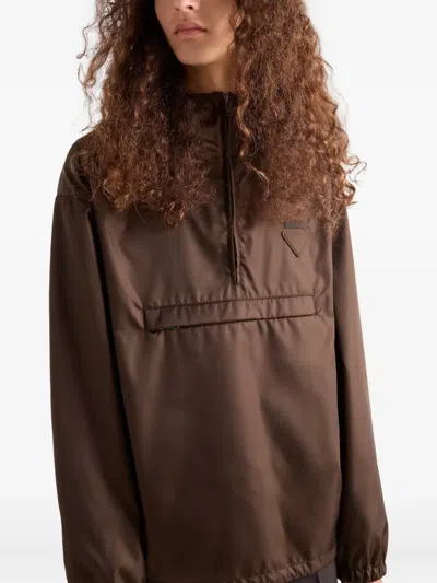 Prada Re-nylon Anorak In Black