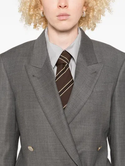 Eraldo Double-breasted Wool Jacket In Gray