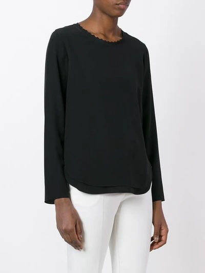 Shop Chloé Scalloped Blouse - Black