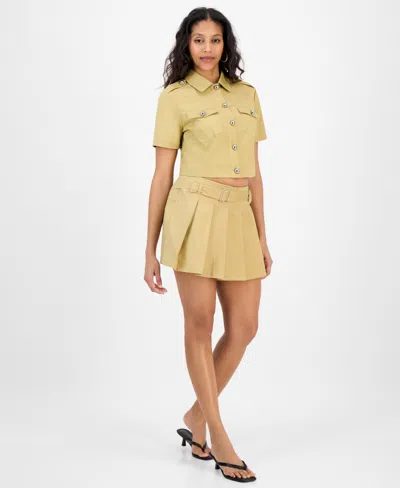 Bar Iii Women's Pleated Mini Skort, Exclusively At Macy's In Nude