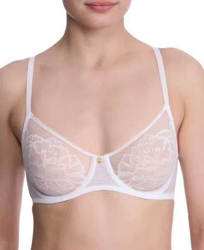Natori Flora Unlined Balconette Bra In White
