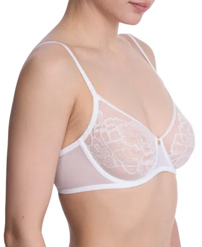 Natori Flora Unlined Balconette Bra In White