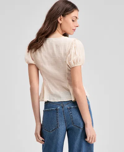 And Now This Women's Fitted Pleat-detail Lace Blouse, Exclusively At Macy's In Blue