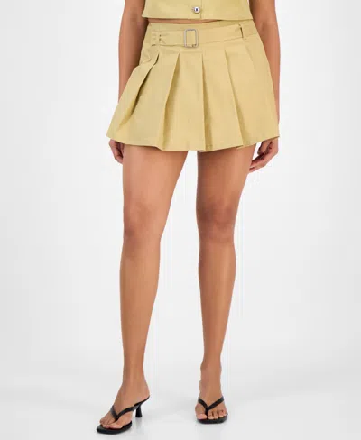 Bar Iii Women's Pleated Mini Skort, Exclusively At Macy's In Neutral