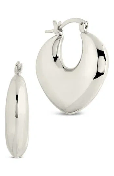 Sterling Forever Kylie Chunky Tube Hoop Earrings In Metallic