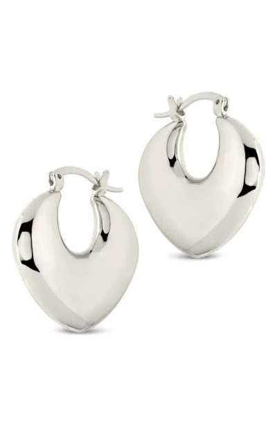 Sterling Forever Kylie Chunky Tube Hoop Earrings In Metallic