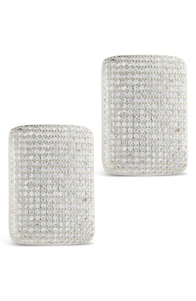 Sterling Forever Beignet Cubic Zirconia Stud Earrings In Silver