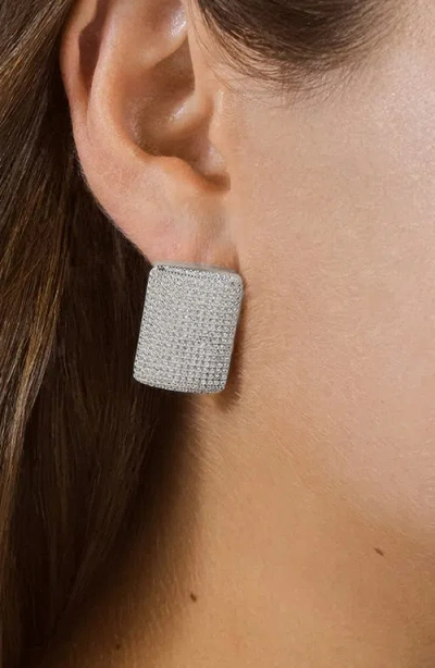 Sterling Forever Beignet Cubic Zirconia Stud Earrings In Silver