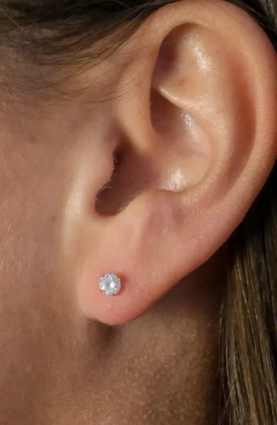 Sterling Forever Round Cubic Zirconia Stud Earrings In Gold