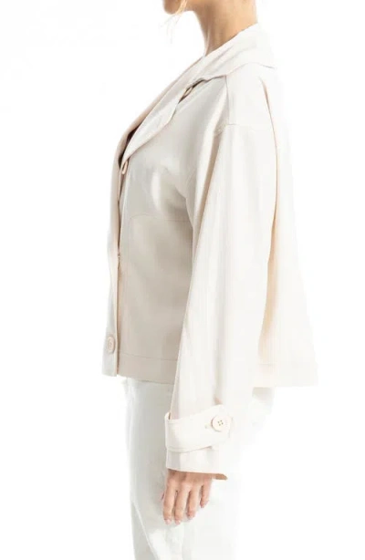 Max Studio Double Breasted Short Jacket In White