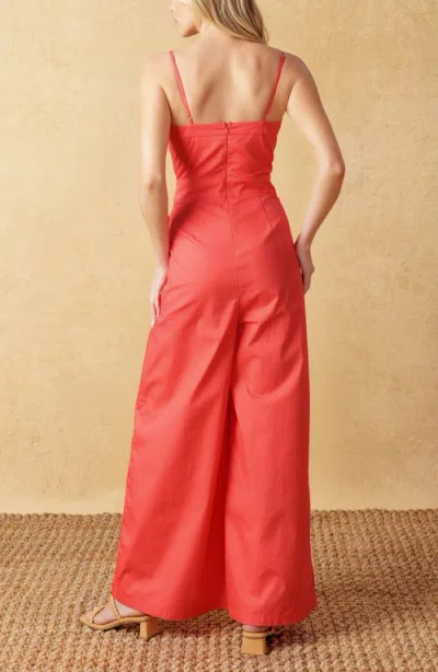 Flying Tomato Solid Wide Leg Jumpsuit In Orange