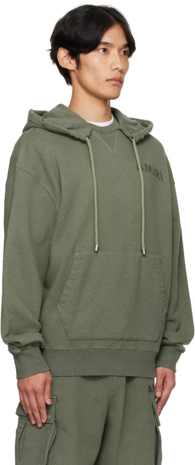 Amiri Cotton Sweatshirt Hooded Kangaroo Pocket In Green