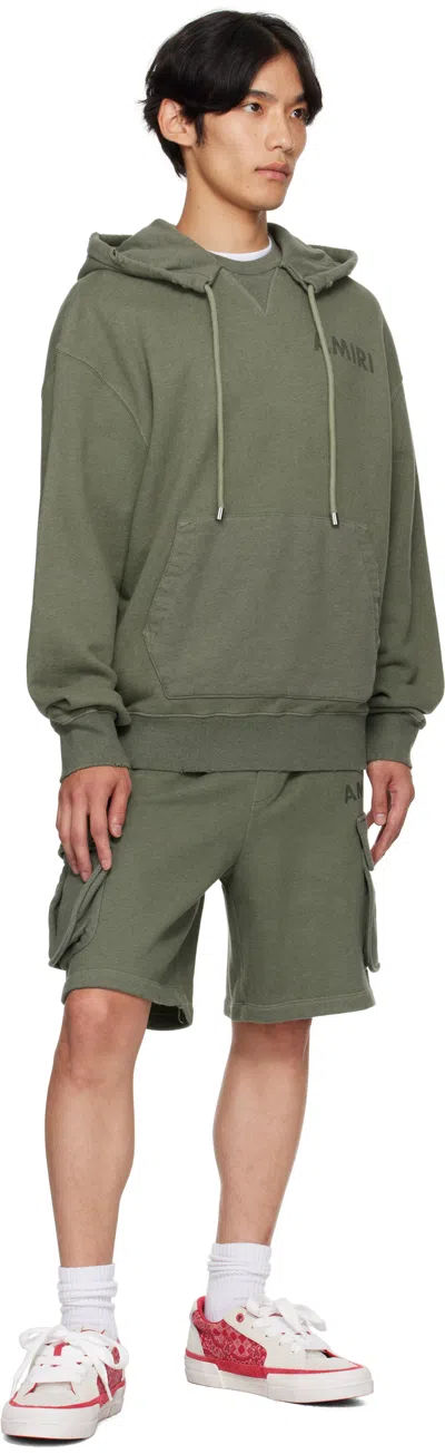 Amiri Cotton Sweatshirt Hooded Kangaroo Pocket In Green