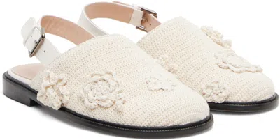 Cordera Off-white Crochet Mule Loafers In White