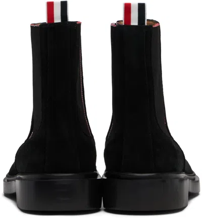 Thom Browne Elastic-panel Suede Boots In Black